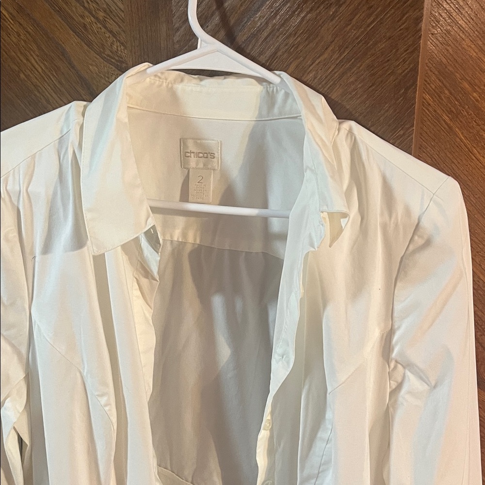 Chico's Ivory Collared Blouse